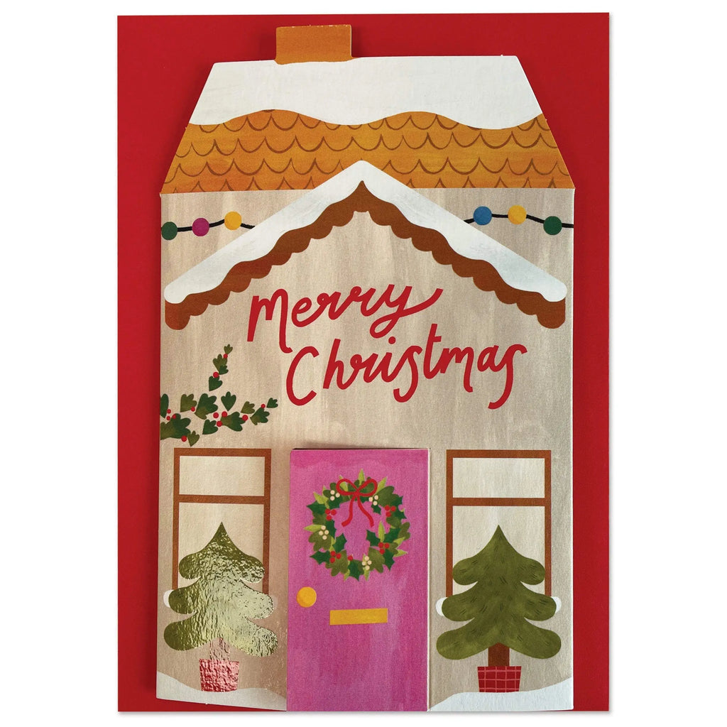 3D Fold-out Festive House Christmas Card from Raspberry Blossom for sale at Mostyn