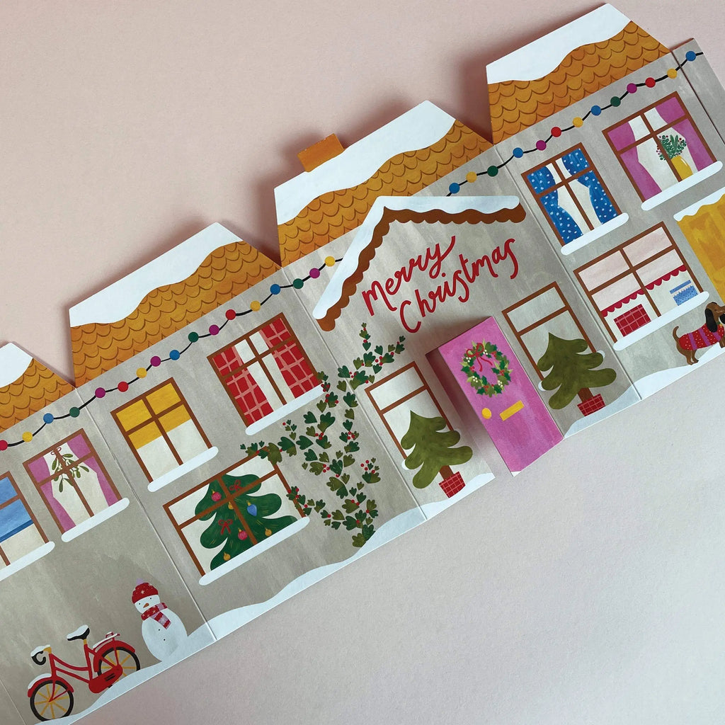 3D Fold-out Festive House Christmas Card from Raspberry Blossom for sale at Mostyn