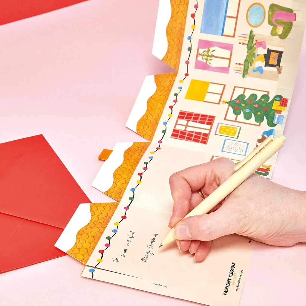 3D Fold-out Festive House Christmas Card from Raspberry Blossom for sale at Mostyn