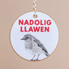 Robin Nadolig Llawen Welsh Language Wooden Christmas Decoration from Draenog for sale at Mostyn