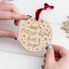 Pwy Sy'n Dwad Dros y Bryn Wooden Welsh Language Christmas Decoration from Draenog for sale at Mostyn