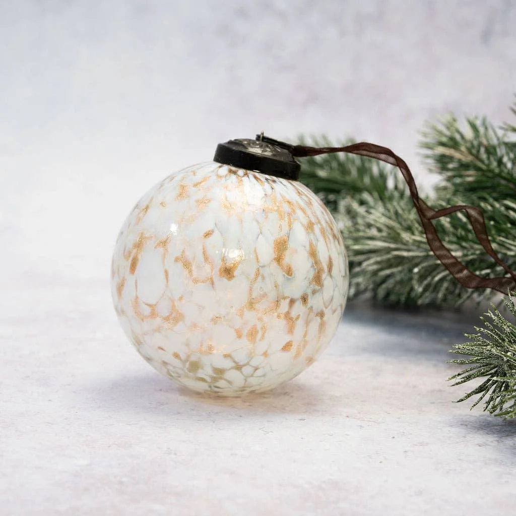 Alba Cheena Christmas Hand Blown Glass Bauble from Bollywood Christmas for sale at Mostyn