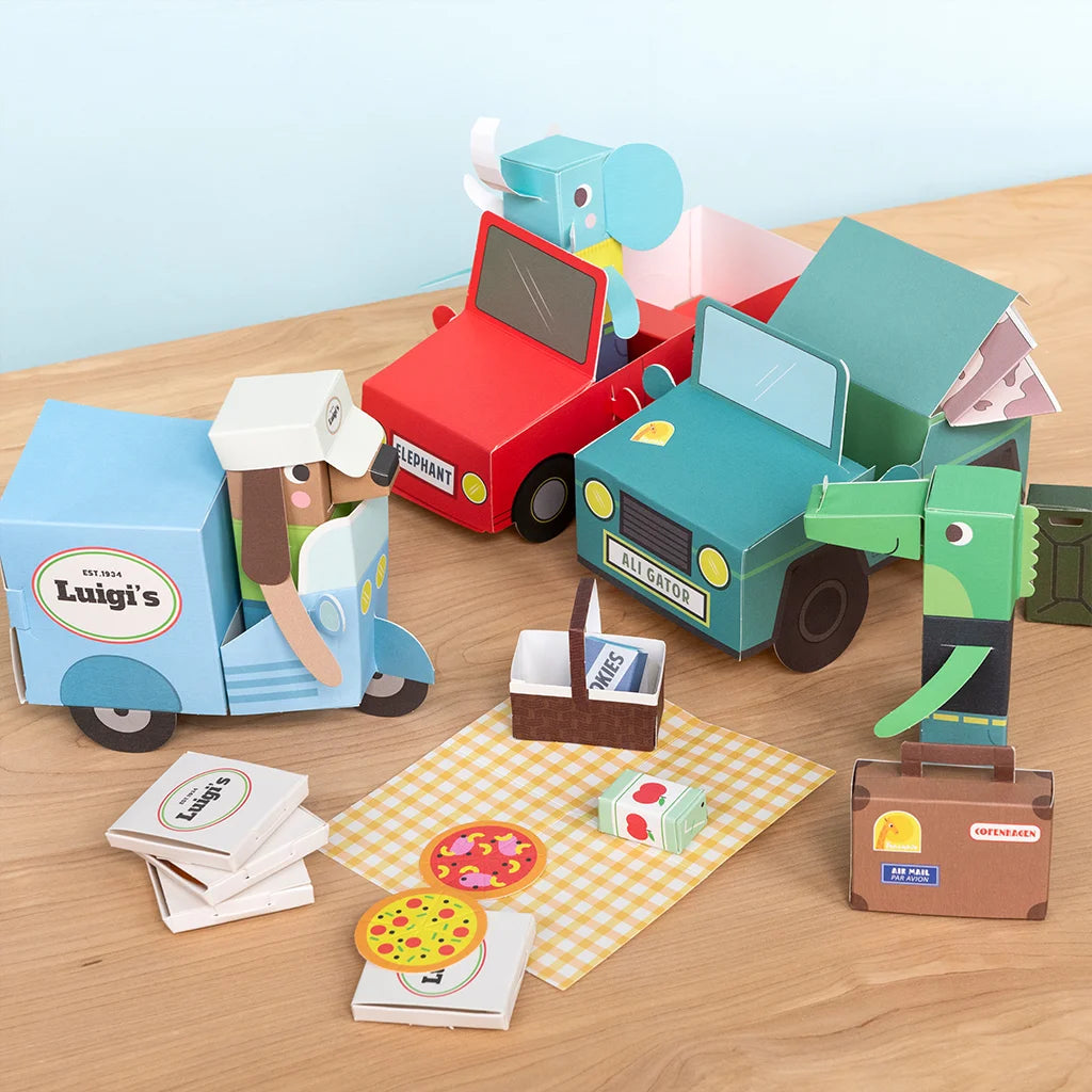 Animal Automobiles 3D Card Craft Kit by Rex London for sale at Mostyn
