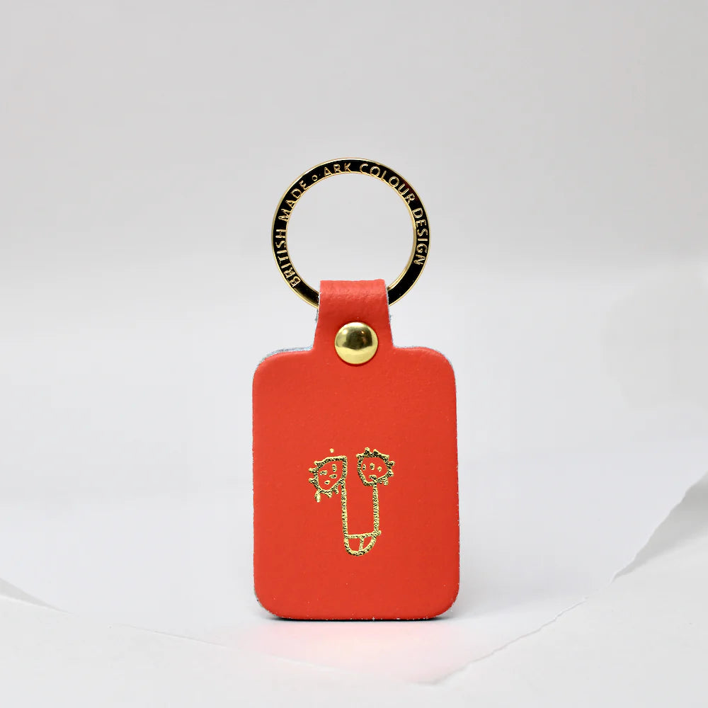 Coral Leather Willy Key Fob Keyring by Ark Colour Design for sale at Mostyn