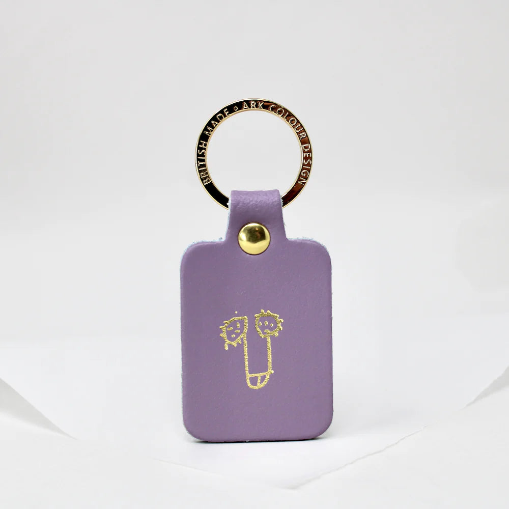 Lilac Leather Willy Key Fob Keyring by Ark Colour Design for sale at Mostyn