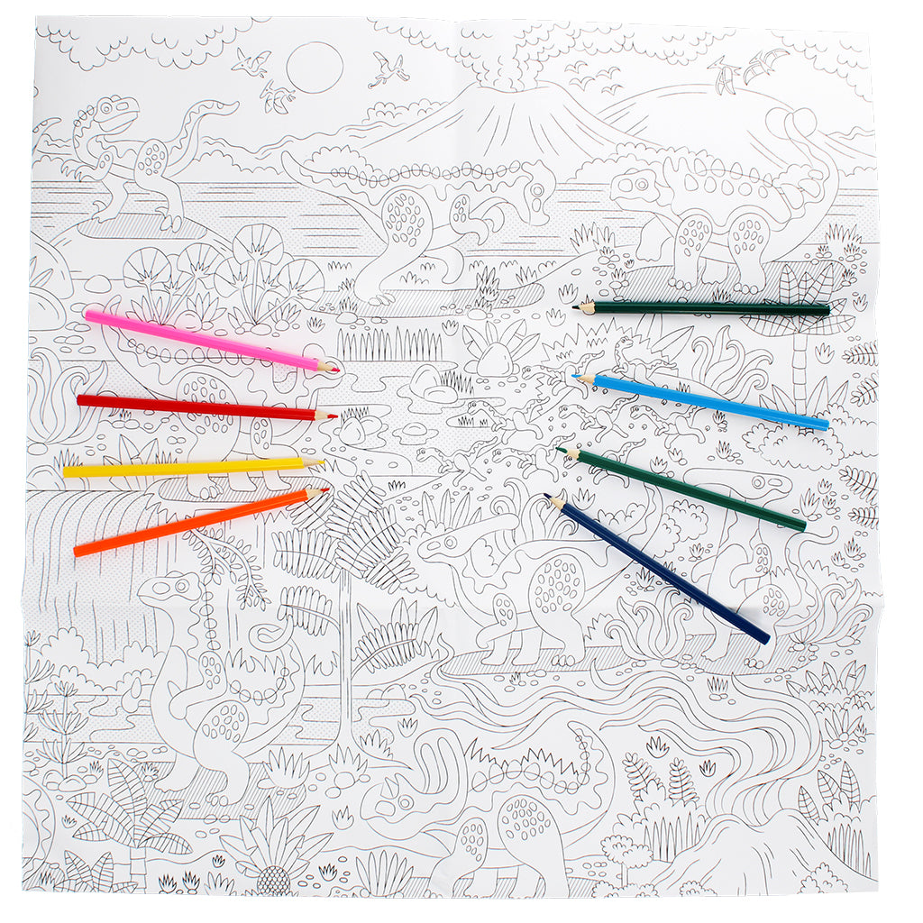 Baby Dinos Large Colouring Poster with Pencils from Rex London 