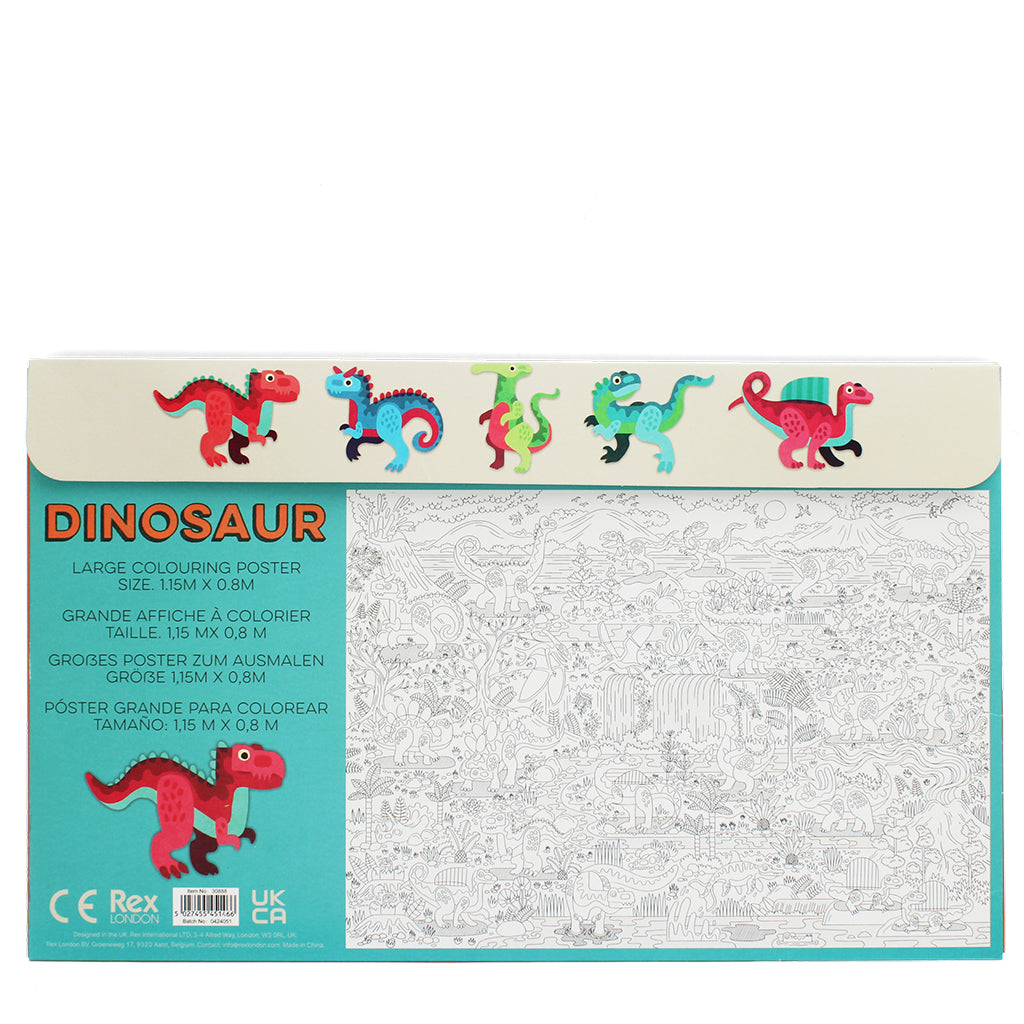 Baby Dinos Large Colouring Poster with Pencils from Rex London 
