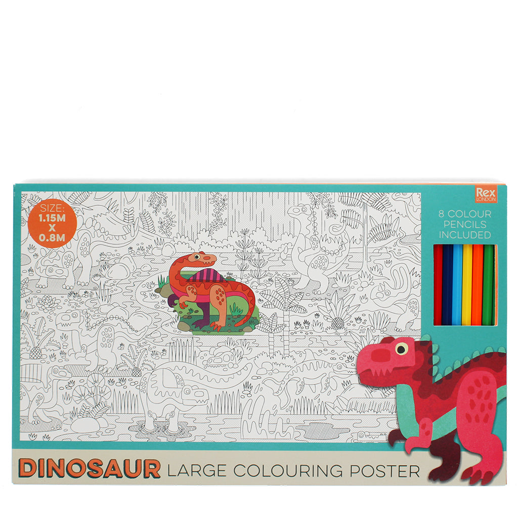 Baby Dinos Large Colouring Poster with Pencils from Rex London 