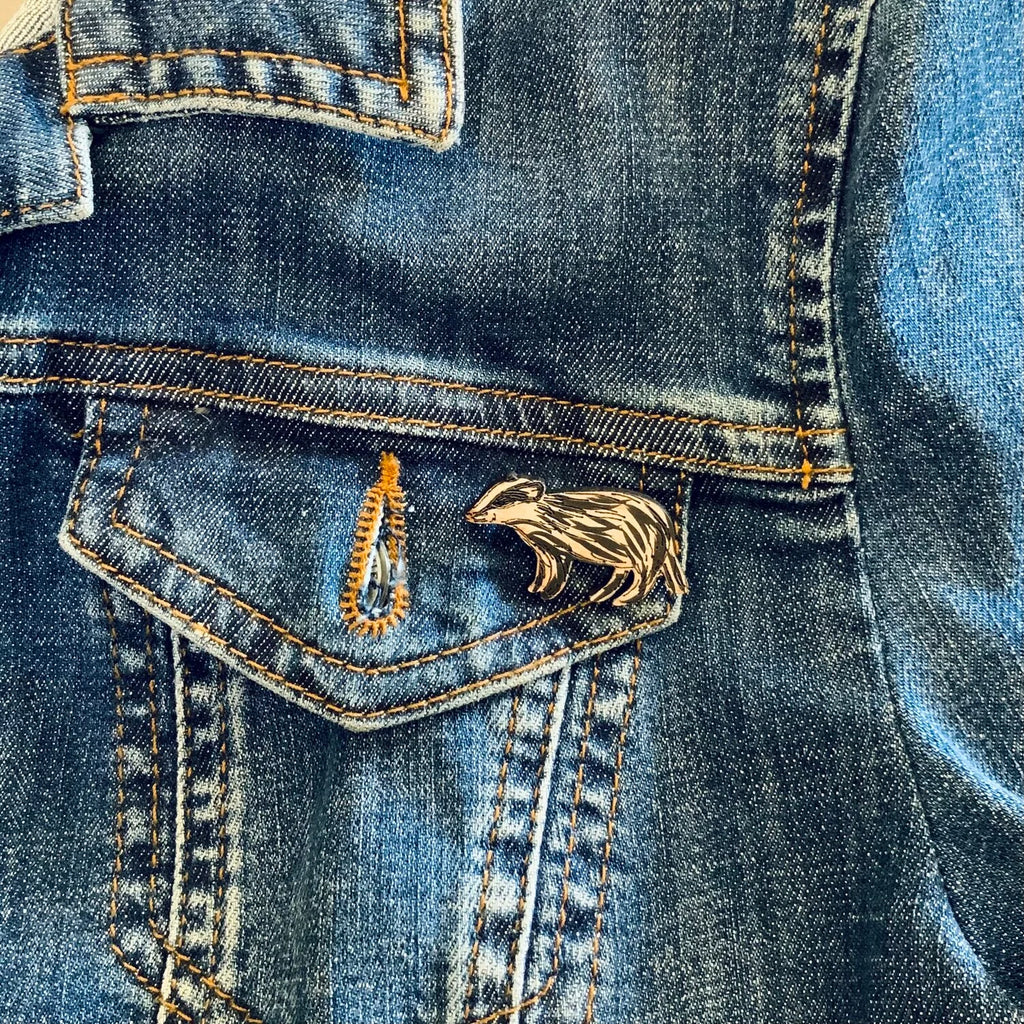 Badger Mini Pin Brooch from Lily Faith for sale at Mostyn