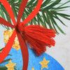 Bauble and Pine Tassel Embellished Christmas Card from Claire Giles Cards for sale at Mostyn