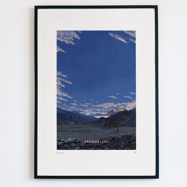 Beddgelert Welsh Astrometry Art Print by Full Of Stars for sale at Mostyn