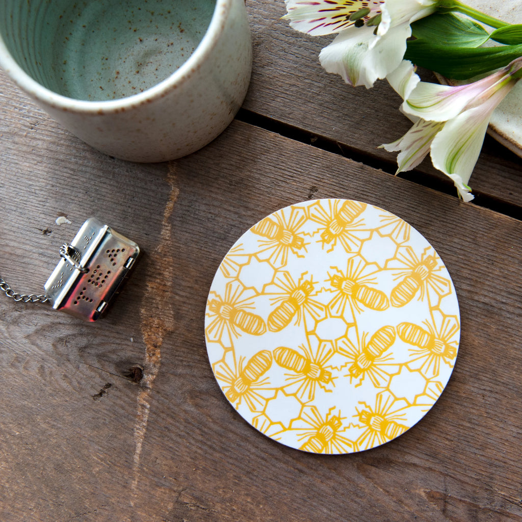 A Bee coaster from The Owlery for sale at Mostyn