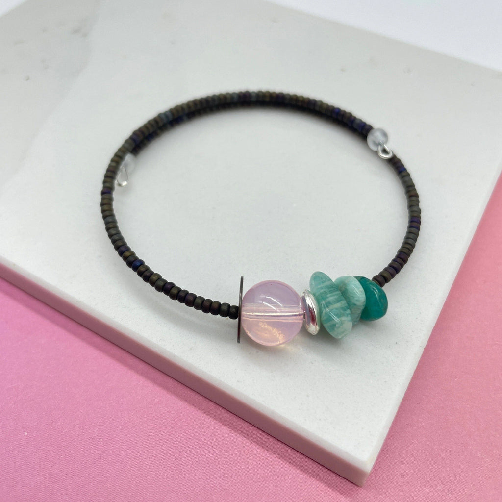 Black Beads Wrap Bracelet from Deryn for sale at Mostyn
