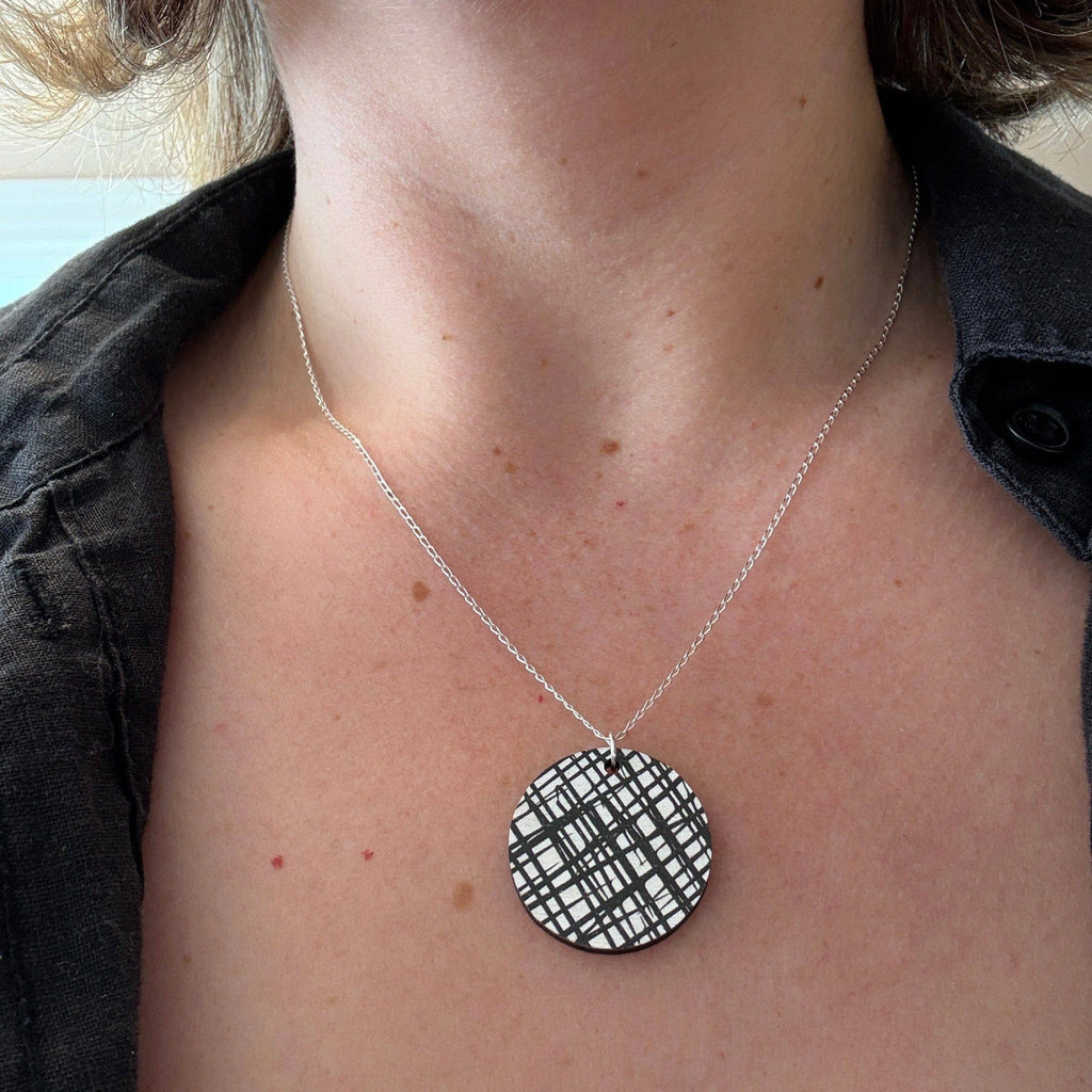 Black Doodle Necklace from Deryn for sale at Mostyn