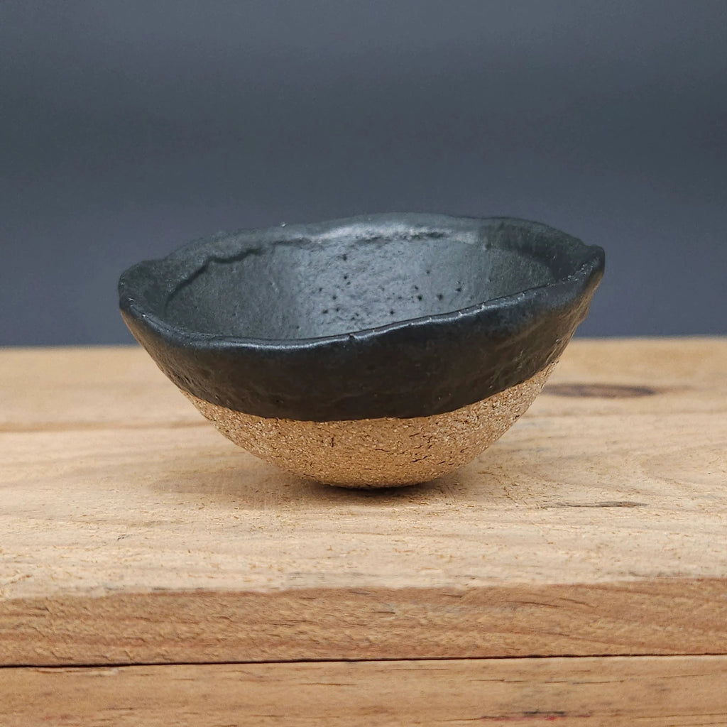 Black Handcrafted Stoneware Ceramic Pinch Pot from Gary Edwards for sale at Mostyn