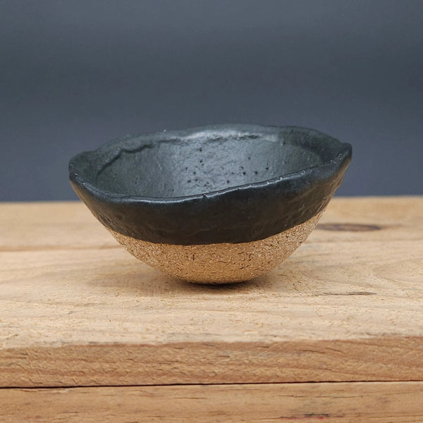 Black Handcrafted Stoneware Ceramic Pinch Pot from Gary Edwards for sale at Mostyn