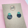 Black and Coloured Dot Stud Earrings from Deryn Black and Green for sale at Mostyn