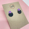 Black and Coloured Dot Stud Earrings from Deryn Black and Purple for sale at Mostyn