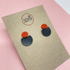 Black and Coloured Dot Stud Earrings from Deryn Black and Rust for sale at Mostyn