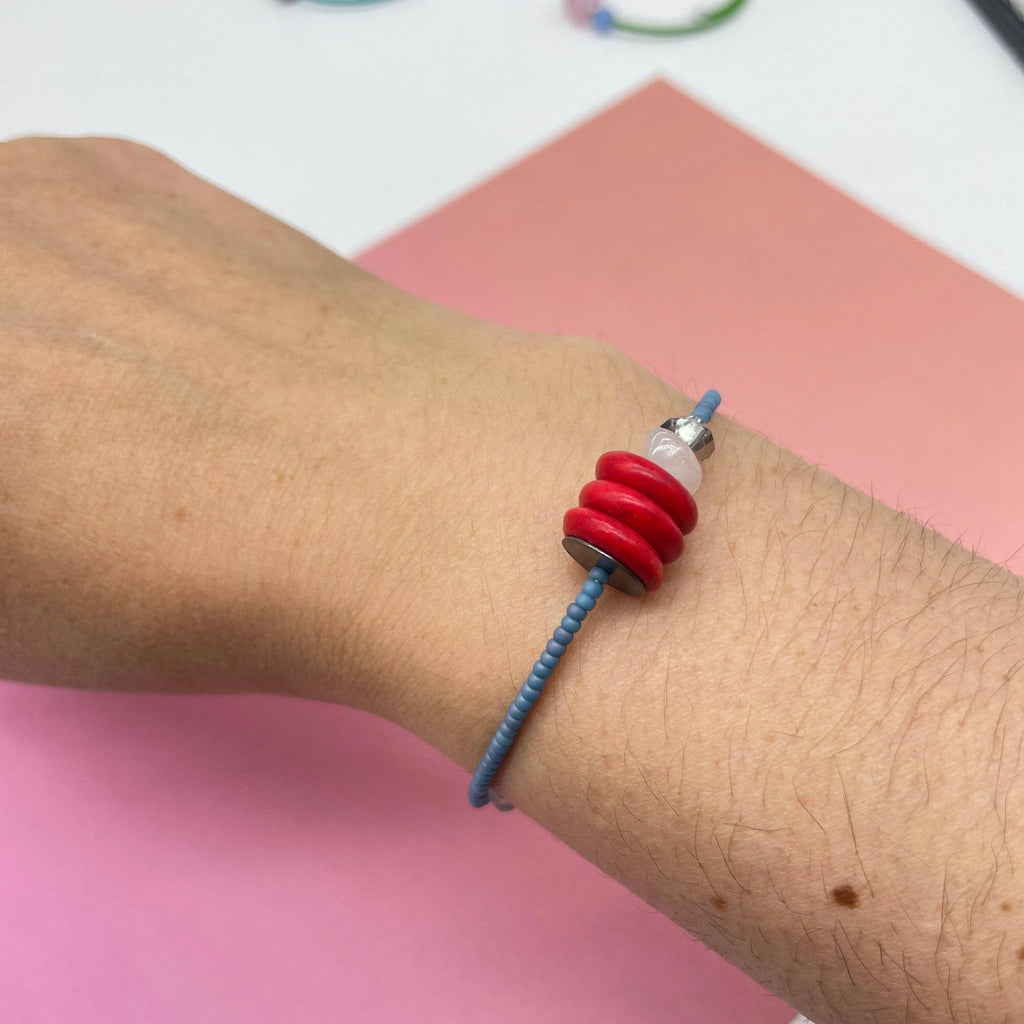 Blue Beads Wrap Bracelet from Deryn for sale a Mostyn