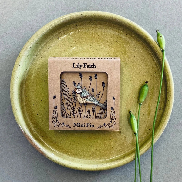 Blue Tit Mini Pin Brooch from Lily Faith for sale at Mostyn