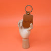 Burnt Orange Leather Boob Key Fob Keyring by Ark Colour Design for sale at Mostyn