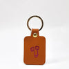 Burnt Orange Leather Willy Key Fob Keyring by Ark Colour Design for sale at Mostyn