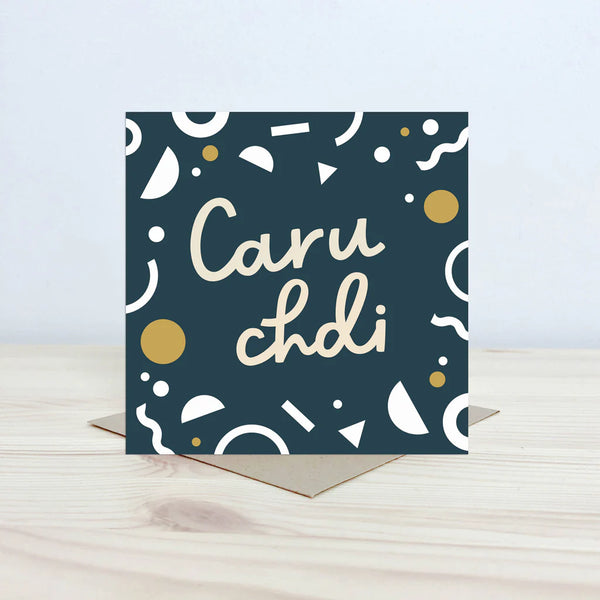 Caru Chdi Love You Welsh Valentine's Card from Nansi Nudd for sale at Mostyn