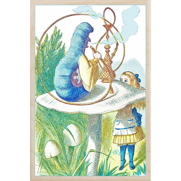 Caterpillar Alice in Wonderland Wooden Postcard from The Wooden Postcard Company for sale at Mostyn