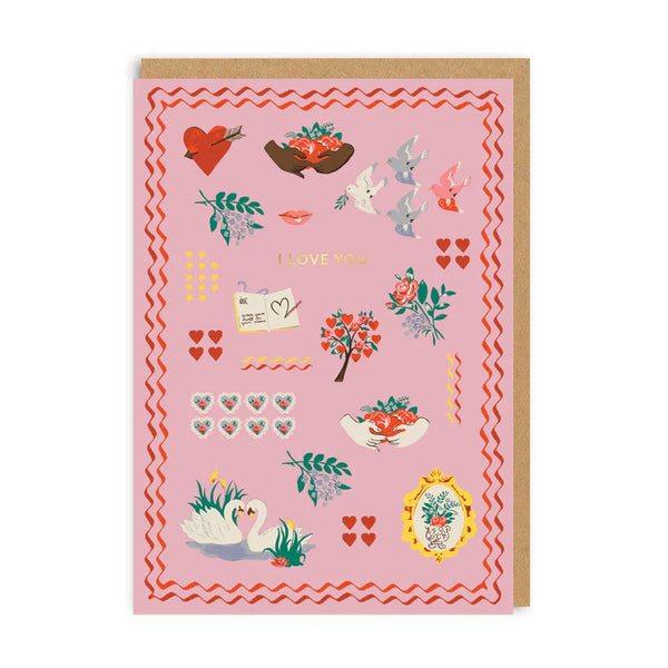 Cath Kidston Love You Icons Valentine's Card from Ohh Deer for sale at Mostyn