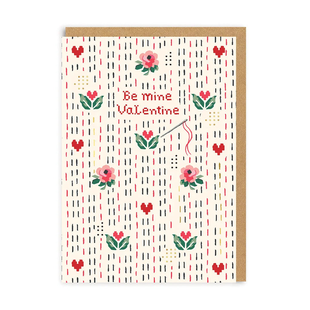 Cath Kidston Stitching Be mine Valentine Card from Ohh Deer for sale at Mostyn