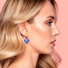 Charm Hoop Blue and Lilac Floral Earrings by Natalie Lea Owen for sale at Mostyn