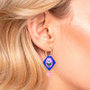 Charm Hoop Blue and Lilac Floral Earrings by Natalie Lea Owen for sale at Mostyn