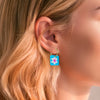 Charm Hoop Floral Earrings by Natalie Lea Owens for sale at Mostyn