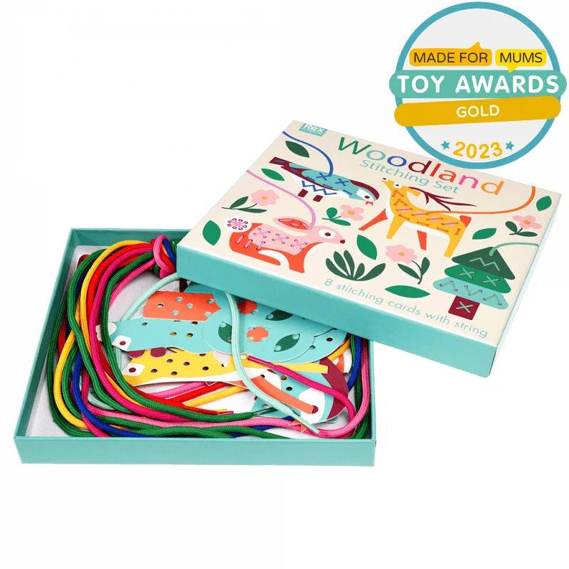 Children's Cardboard Woodland Learn to Stitch Activity Kit from Rex London for sale at Mostyn 