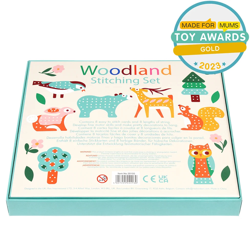 Children's Cardboard Woodland Learn to Stitch Activity Kit from Rex London for sale at Mostyn 