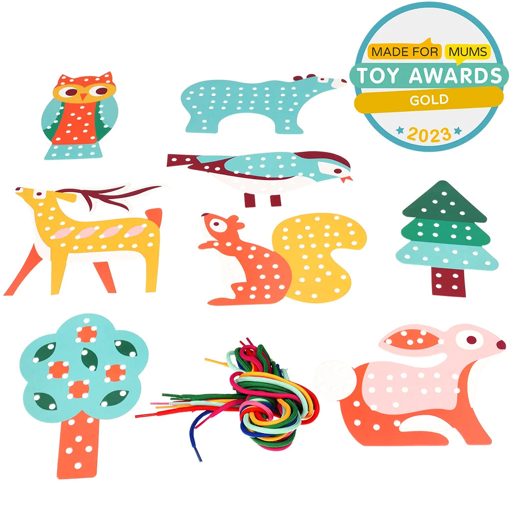 Children's Cardboard Woodland Learn to Stitch Activity Kit from Rex London for sale at Mostyn 