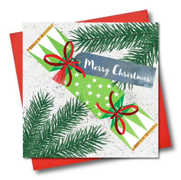Christmas Cracker Tassel Embellishment Christmas Card from Claire Giles Cards for sale at Mostyn