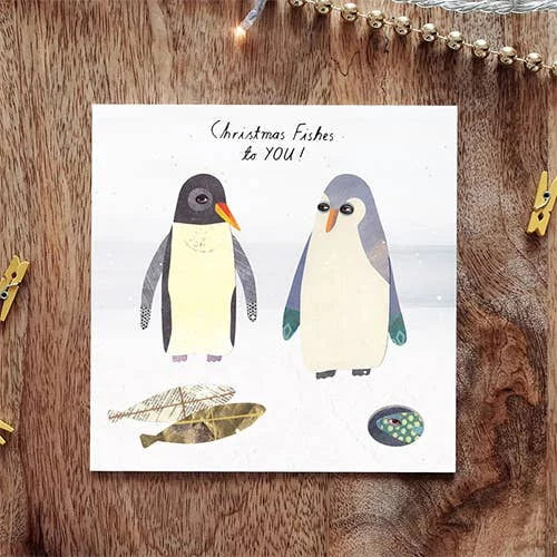 Christmas Fishes to You Penguin Christmas Card from Paperwhale for sale at Mostyn