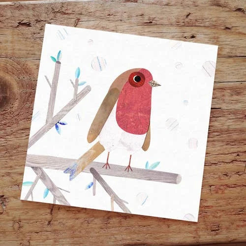 Collaged Robin Christmas Card from Paperwhale for sale at Mostyn