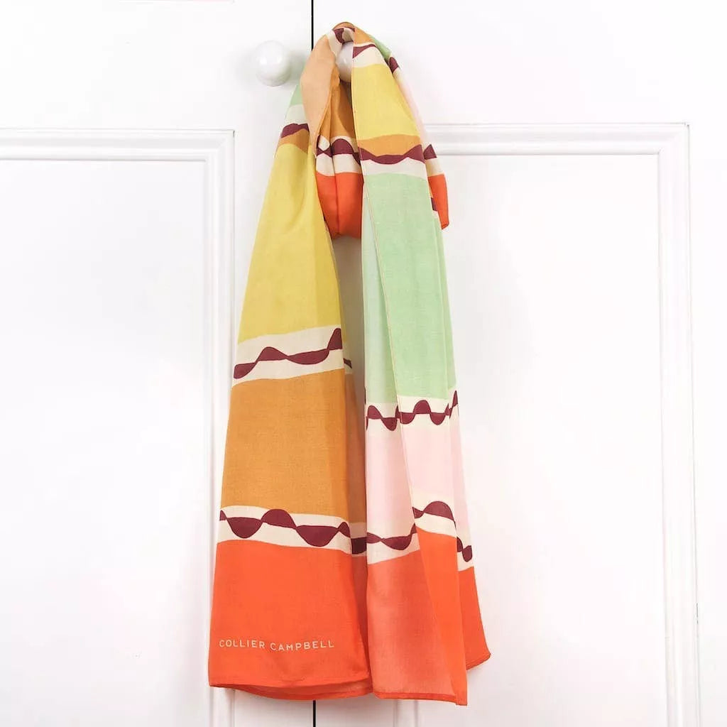 A Deco Wave Gelato Long Silk Scarf from Collier Campbell for sale at Mostyn