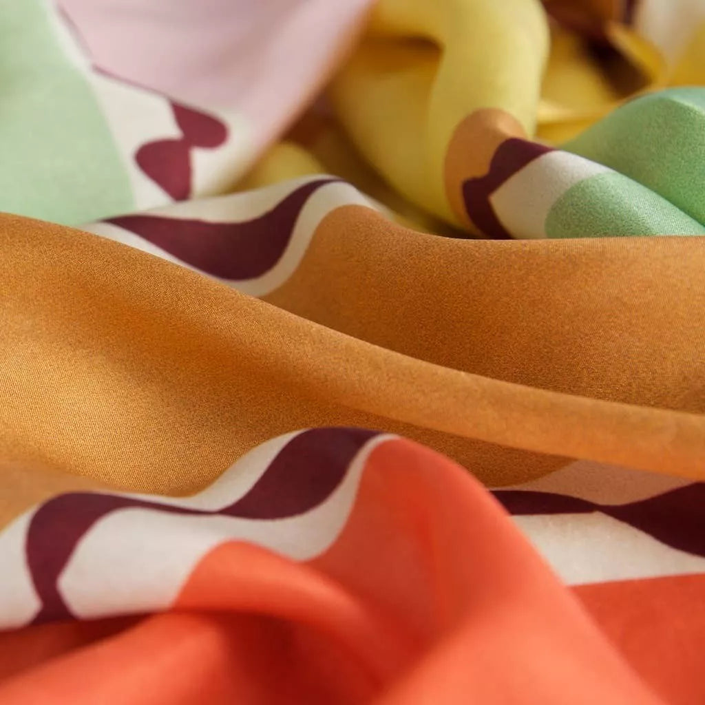 A Deco Wave Gelato Long Silk Scarf from Collier Campbell for sale at Mostyn