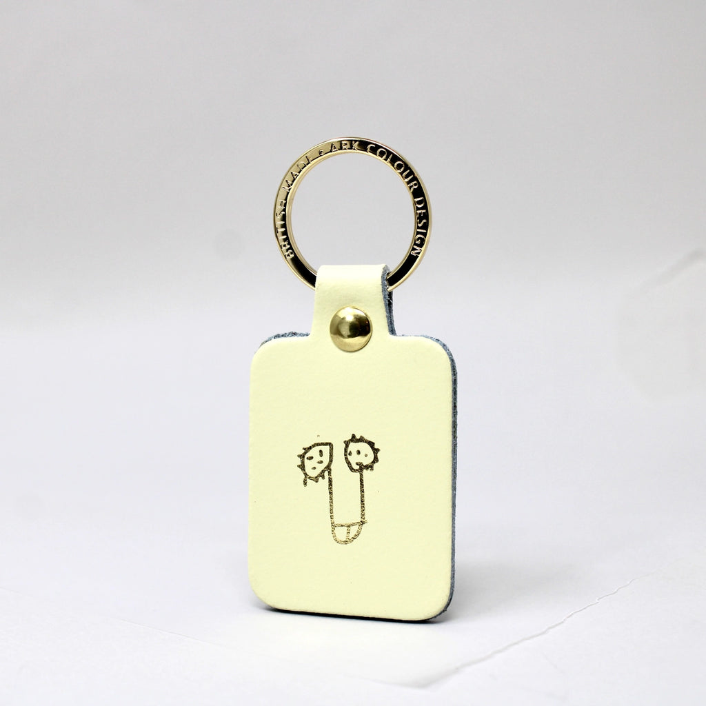 Cream Leather Willy Key Fob Keyring by Ark Colour Design for sale at Mostyn
