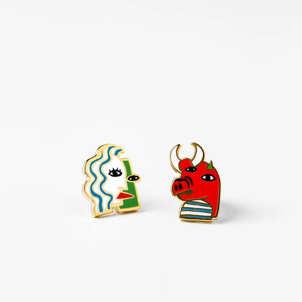 Cubist Picasso Stud Earrings from Yellow Owl Jewellery for sale at Mostyn
