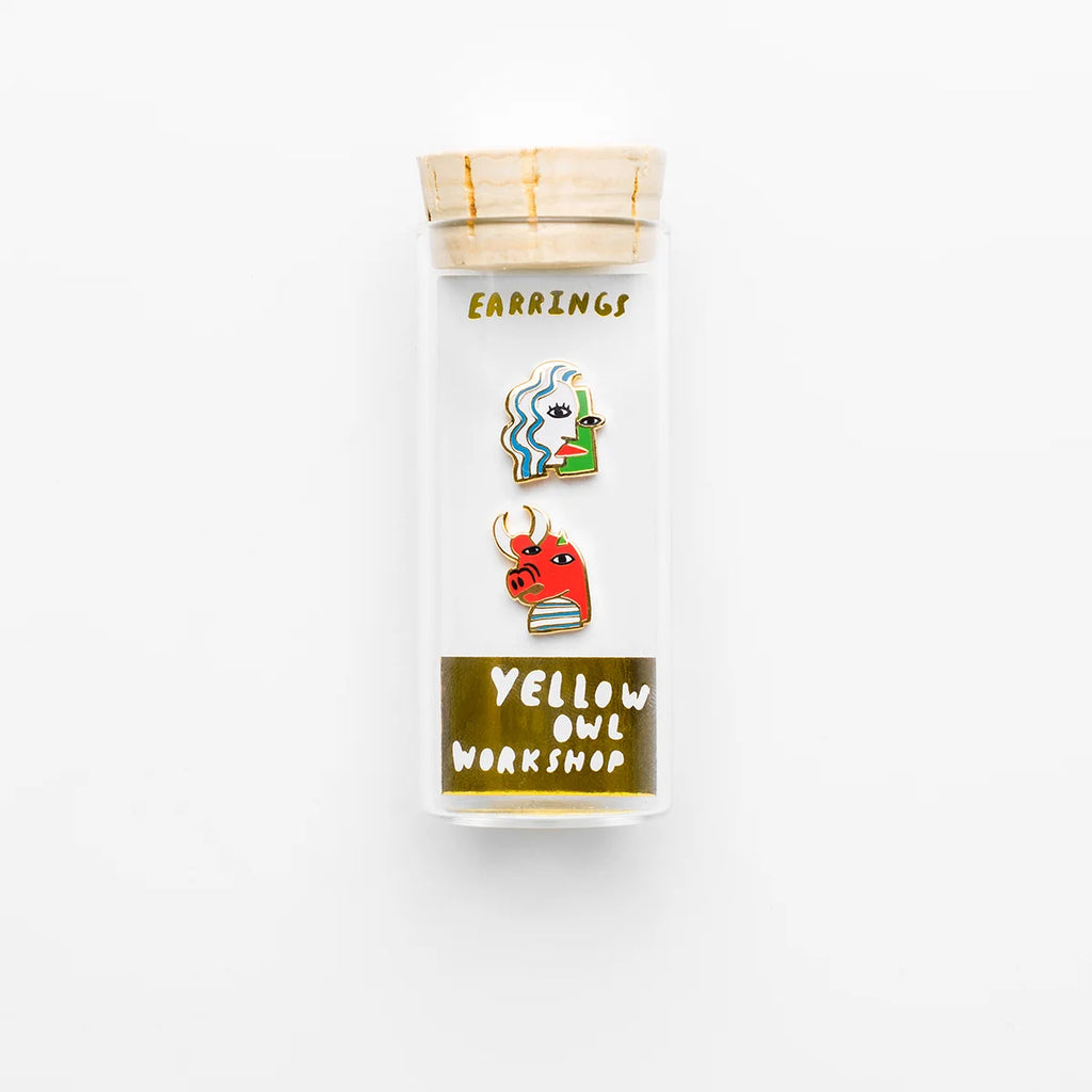 Cubist Picasso Stud Earrings from Yellow Owl Jewellery for sale at Mostyn 2