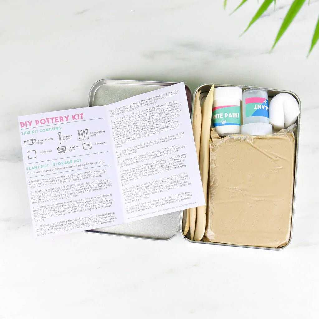 DIY Pottery Kit in a Tin by GIft Republic for sale at Mostyn