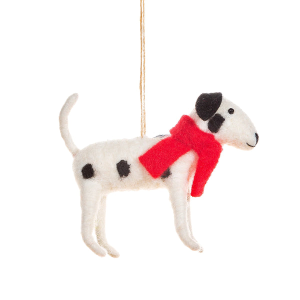 Dalmatian in a Red Scarf Felt Hanging Decoration by Sass and Belle for sale at Mostyn