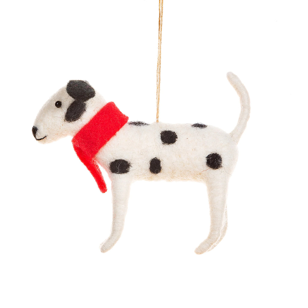 Dalmatian in a Red Scarf Felt Hanging Decoration by Sass and Belle for sale at Mostyn