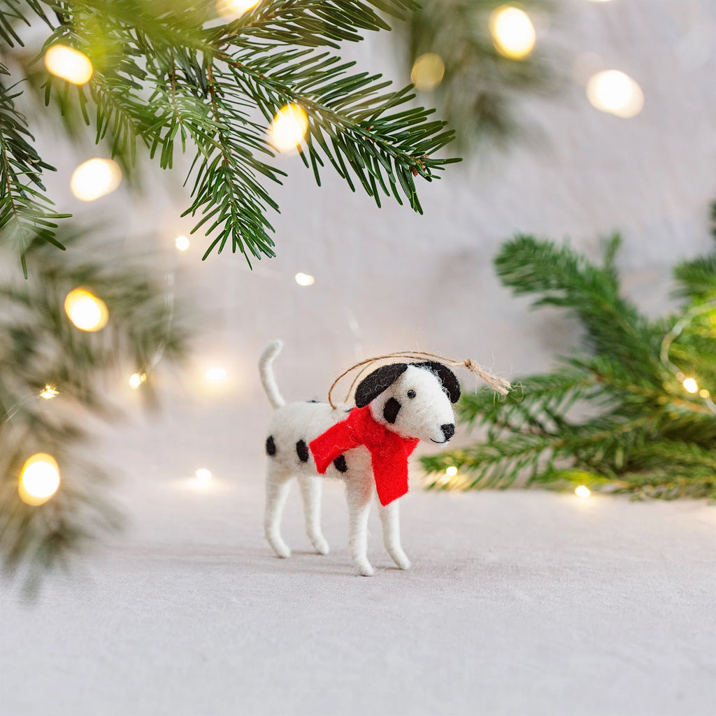 Dalmatian in a Red Scarf Felt Hanging Decoration by Sass and Belle for sale at Mostyn