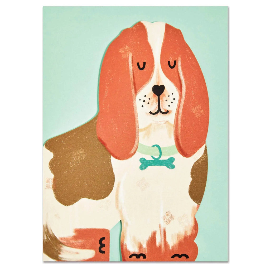 Die Cut Basset Hound Dog Greeting Card from Nansi Nudd for sale at Mostyn